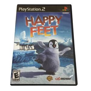 Playstation 2 Happy Feet 2005 Warner Brothers Midway Video Game Complete